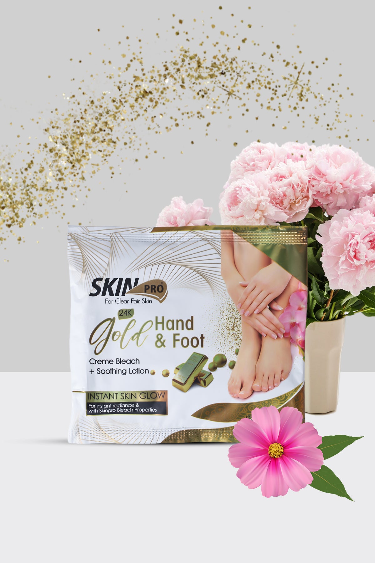 Skin Pro Gold Hand & Foot Creme Bleach + Soothig Lotion